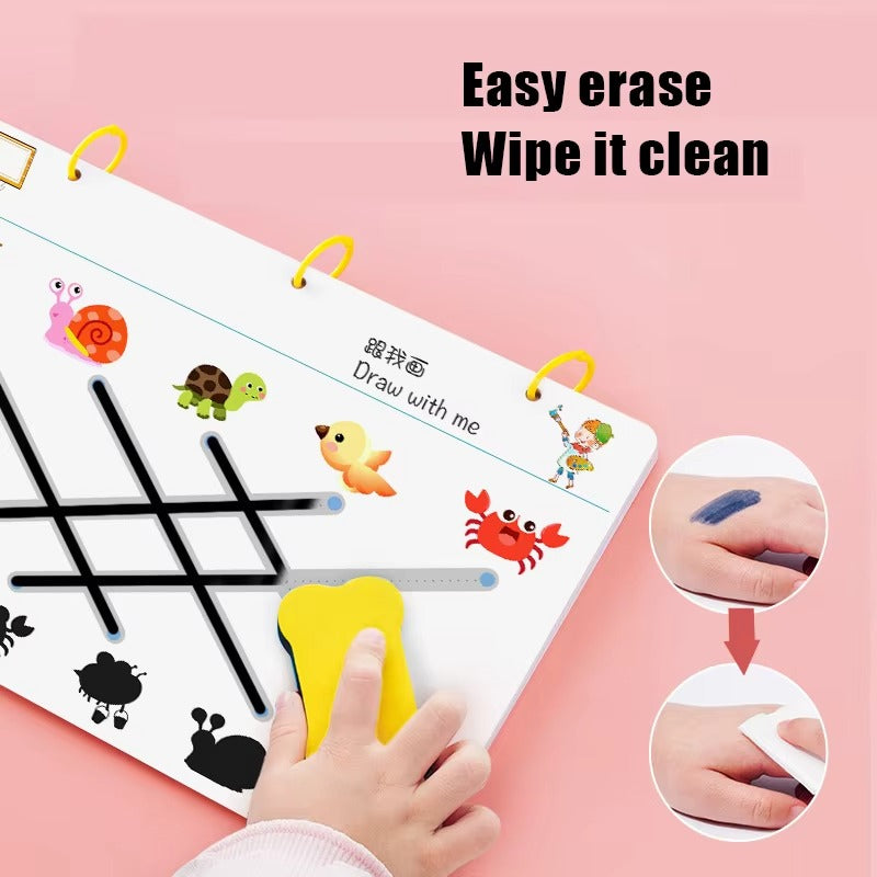 Reusable Magical Tracing Workbook Set for kids (64 pages)