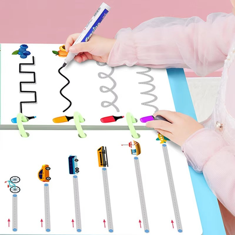 Reusable Magical Tracing Workbook Set for kids (64 pages)